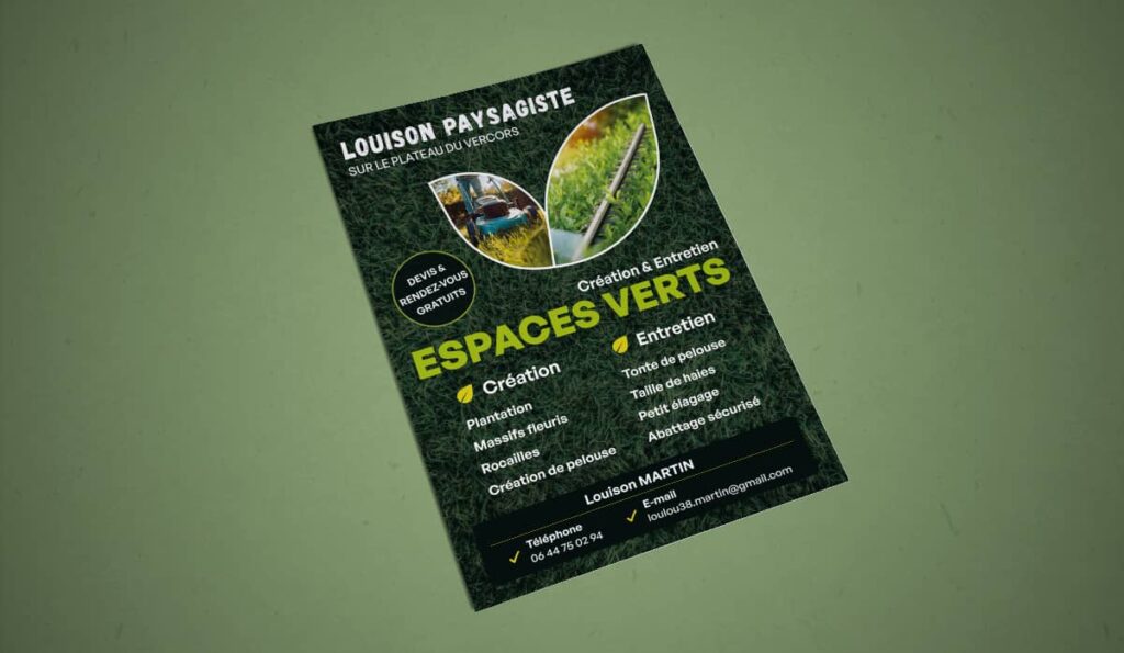Création de flyer pour Louison Paysagiste