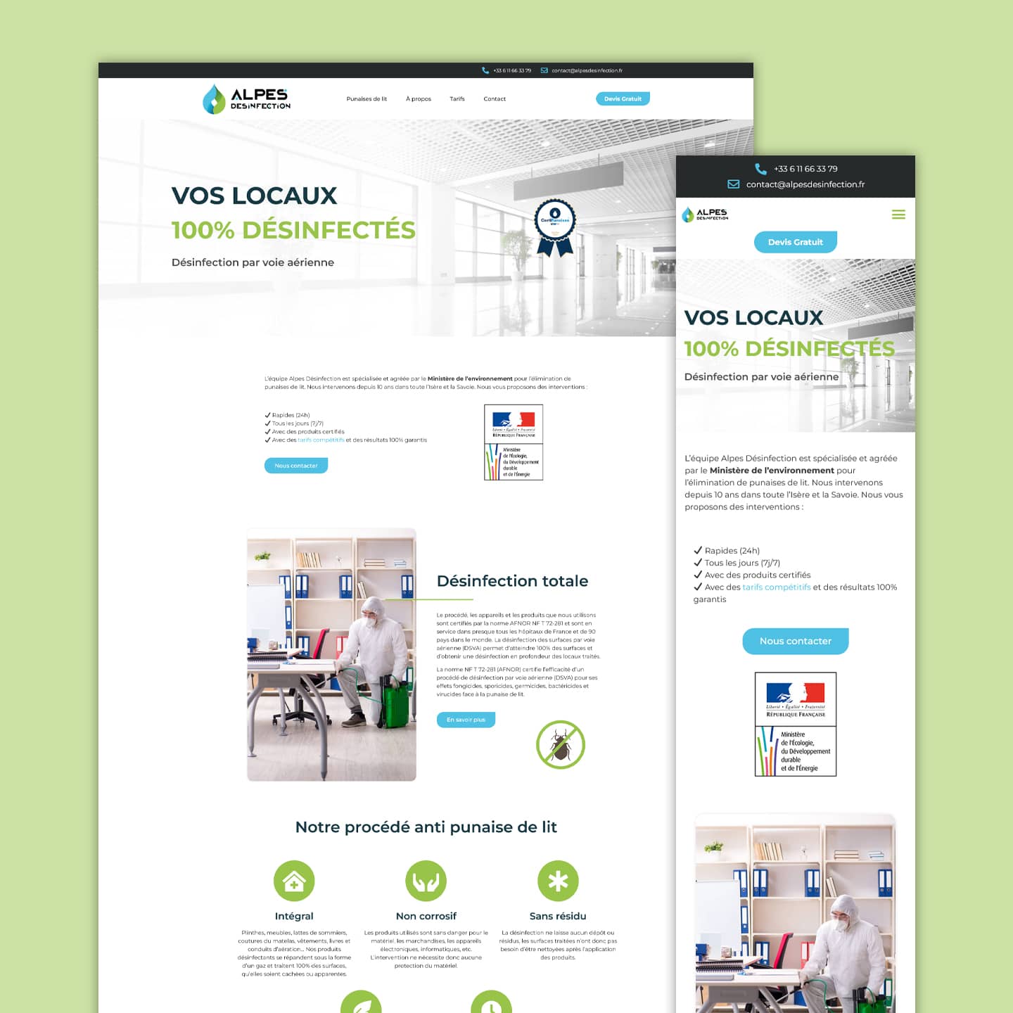 Création du site internet de Alpes Désinfection