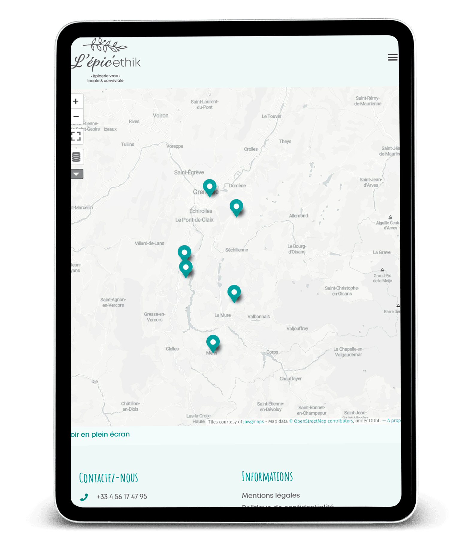 Création de site internet sur tablette