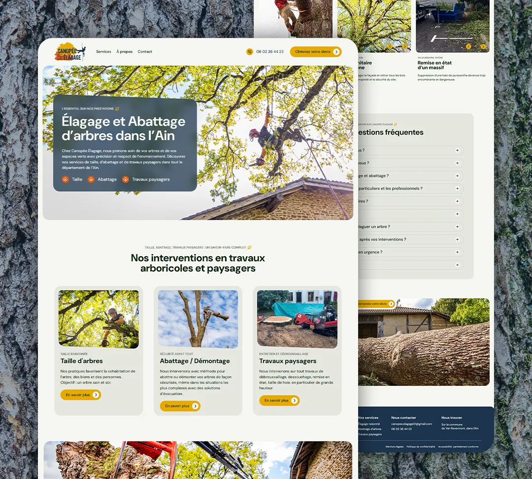 Création du site web Canopée Élagage