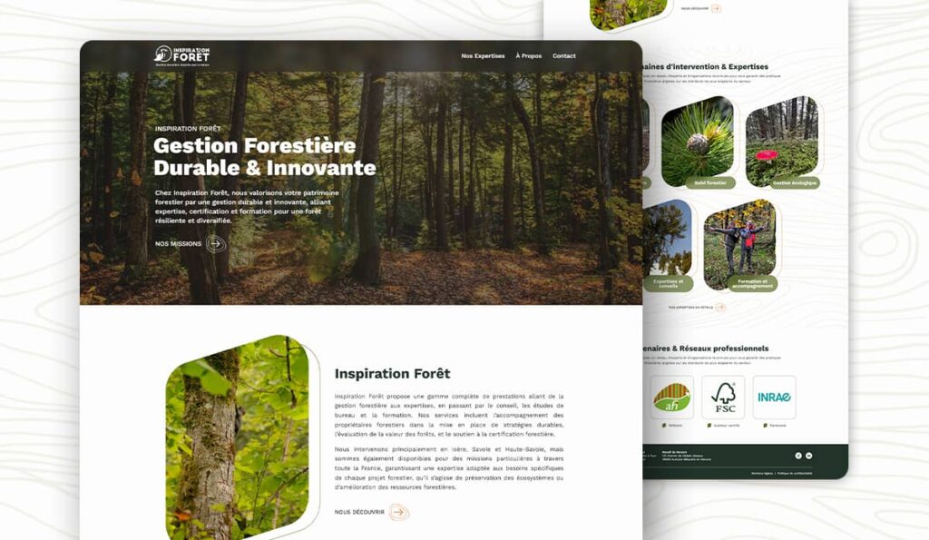 Création de site web pour Inspiration Forêt