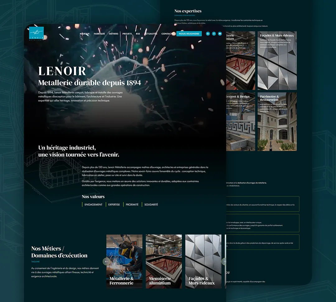 Création du site web Lenoir Metallerie