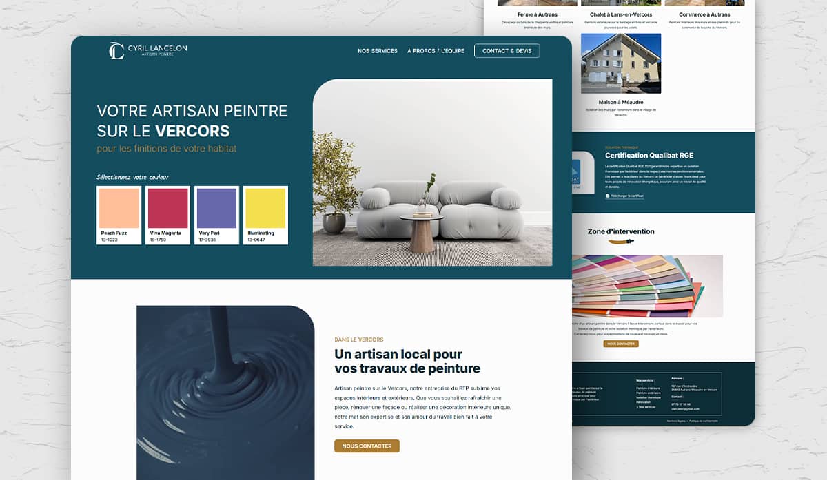 Création de site web pour le peintre en bâtiment Cyril Lancelon