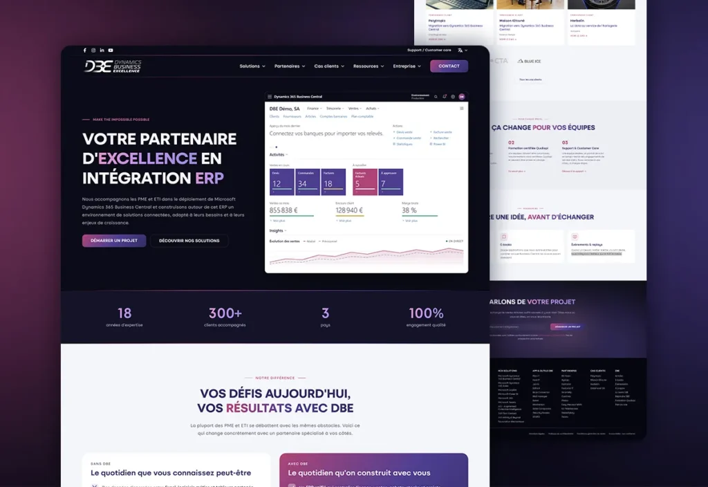 Refonte du site web Dynamics Business Excellence