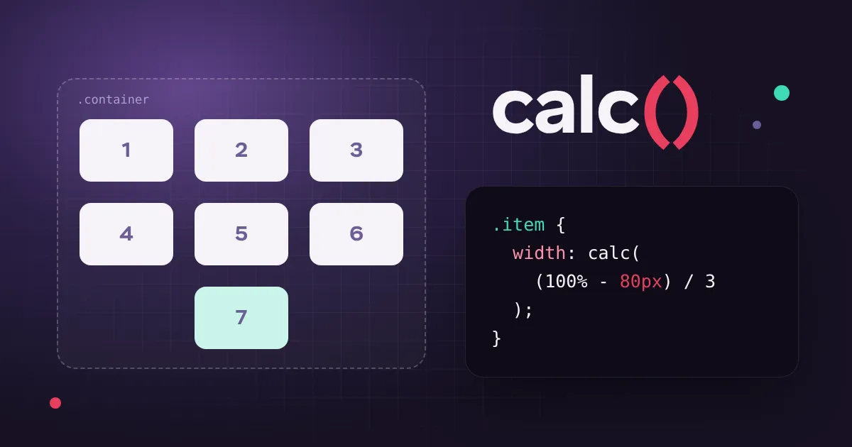 width: calc(...) avec Flebox