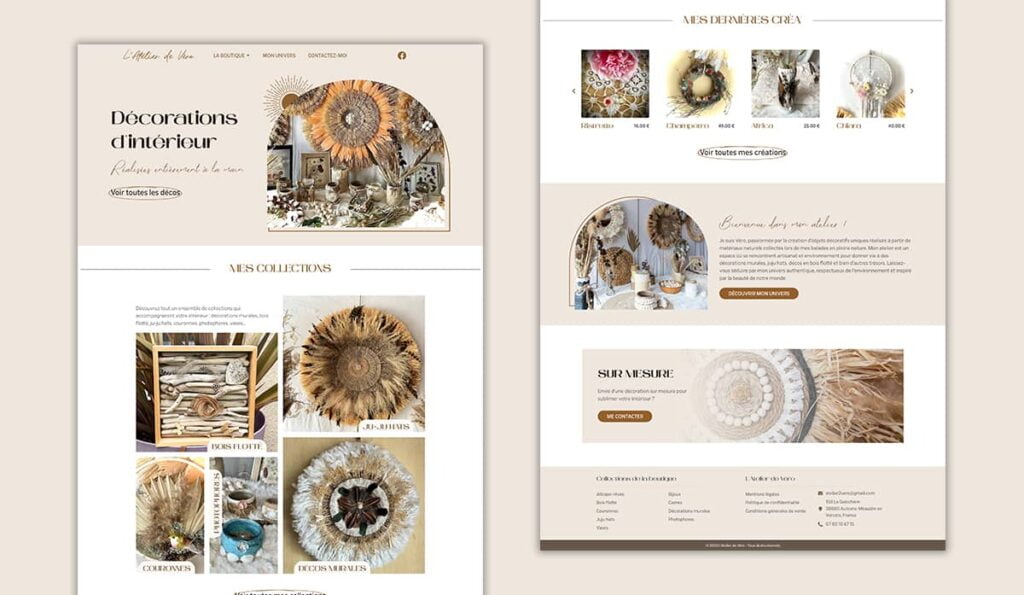 Site web L'Atelier de Véro